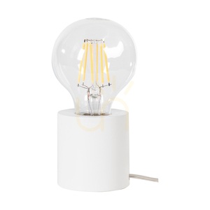 Stolní lampa Minnie, 1xE27, Max. 25 W, bílé bukové dřevo, průhledný PVC kabel, Ø 8 cm small 0