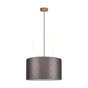 Závěsné svítidlo Mirabella, 1xE27, max.. 60 W, olejovaný dub / antracitový opletený kabel / hnědý stínidlo Ø 50 cm small 0