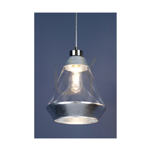 Závěsné svítidlo Mistral, 1xE27, Max. 60 W, chromovaný kov / kabel z průhledného PVC / stříbrno-průhledný skleněný stínidlo, Ø 25 cm small 3