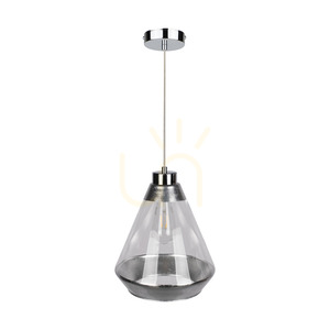Závěsné svítidlo Mistral, 1xE27, Max. 60 W, chromovaný kov / kabel z průhledného PVC / stříbrno-průhledný skleněný stínidlo, Ø 25 cm small 0