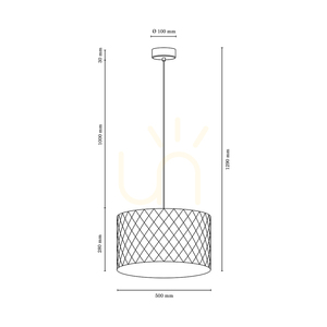Závěsné svítidlo Mirabella, 1xE27, Max. 60 W, chromovaný kov / antracitový opletený kabel / hnědé stínidlo, Ø 50 cm small 2