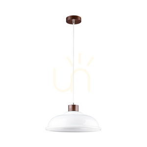 Závěsné svítidlo Molde, 1xE27, Max. 60 W, bukové a ořechové dřevo / průhledný PVC kabel / bílý skleněný stínidlo, Ø 34 cm small 0