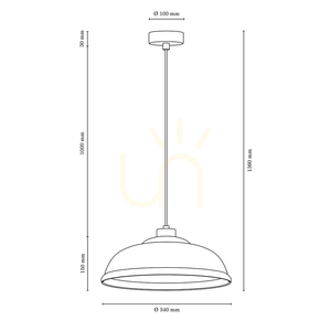 Závěsné svítidlo Molde, 1xE27, Max. 60 W, olejovaný dub / průhledný PVC kabel / průhledný skleněný stínidlo, Ø 34 cm small 3