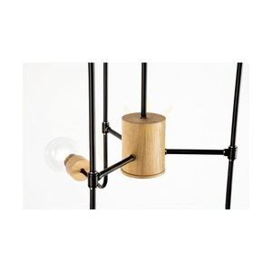 Stropní svítidlo Montix, 6xE27, Max. 40 W, olejovaný dub/černý kov, Ø 73 cm small 2