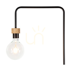 Stojací lampa Muriel, 1xE27, Max. 60 W, olejovaný dub / černý kov / černý opletený kabel, 40 cm small 2
