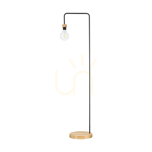Stojací lampa Muriel, 1xE27, Max. 60 W, olejovaný dub / černý kov / černý opletený kabel, 40 cm small 0