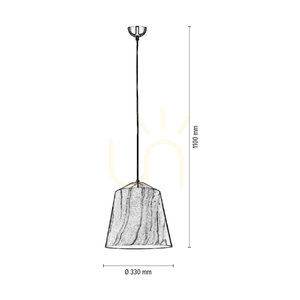 Závěsné svítidlo Natura, 1xE27, Max. 60 W, chromovaný kov / průhledný PVC kabel / černý-bílý-šedý kovový stínidlo, Ø 33 cm small 4