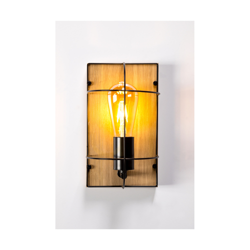 Kontrola Nástěnné svítidlo Britop Netuno 92041174 1xE27 max. 15 W LED, olejovaný dub/černý kov, 15 cm