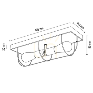 Nástěnné / stropní svítidlo Netuno, 2xE27, max.. 15 W LED, olejovaný dub / černý kov, 46 cm small 6
