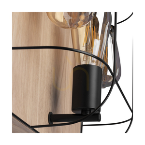 Stropní svítidlo Netuno, 3xE27, Max. 15 W LED, olejovaný dub/černý kov, 34 cm small 2