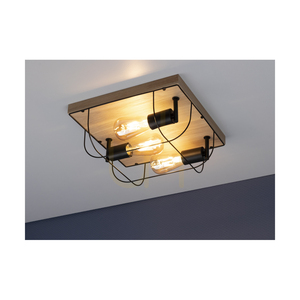 Stropní svítidlo Netuno, 3xE27, Max. 15 W LED, olejovaný dub/černý kov, 34 cm small 3