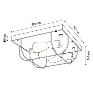 Stropní svítidlo Netuno, 3xE27, Max. 15 W LED, olejovaný dub/černý kov, 34 cm small 4