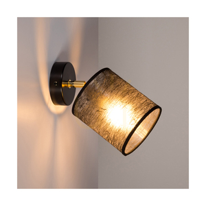 Nástěnné svítidlo Nevoa 1xE27 Max. 25 W, černozlatá kovová lampa s černým stínidlem, 25 cm small 2