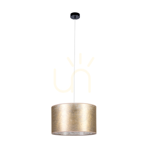 Závěsné svítidlo Nevoa, 1xE27, Max. 60 W, černý kov / průhledný PVC kabel / zlatý stínidlo, Ø 40 cm small 0