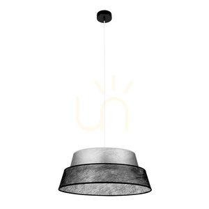 Závěsné svítidlo Nevoa, 1xE27, Max. 60 W, černý kov / průhledný PVC kabel / stříbrno-černý stínidlo, Ø 50 cm small 0