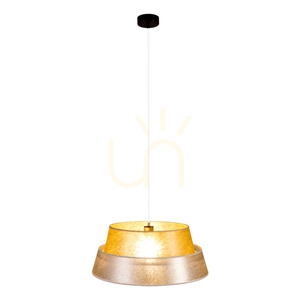 Závěsné svítidlo Nevoa, 1xE27, Max. 60 W, černý kov / průhledný PVC kabel / stříbrno-zlatý stínidlo, Ø 50 cm small 2