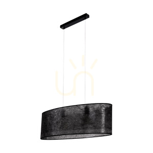 Závěsné svítidlo Nevoa 2xE27 Max. 40 W, černý kov / průhledný PVC kabel / černý stínidlo, 80 cm small 4