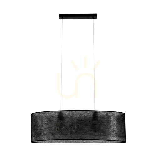 Kontrola Závěsné svítidlo Nevoa 2xE27 Max. 40 W, černý kov / průhledný PVC kabel / černý stínidlo, 80 cm