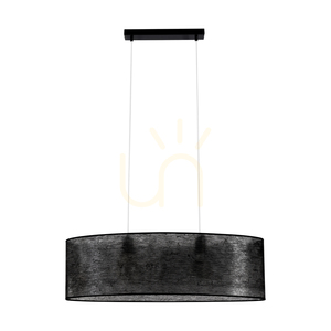 Závěsné svítidlo Nevoa 2xE27 Max. 40 W, černý kov / průhledný PVC kabel / černý stínidlo, 80 cm small 0