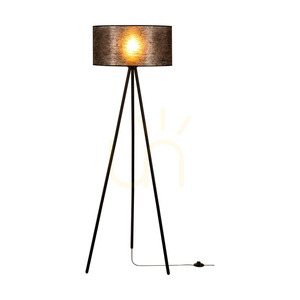 Stojací lampa Nevoa 1xE27 Max. 40 W, černý kov / černý PVC kabel / černý stínidlo Ø 50 cm small 1