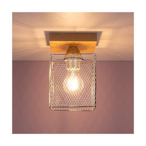 Kontrola Stropní svítidlo Spot Light Norman Wood 8175160, bříza a chrom, 1×E27