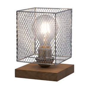 Stolní lampa Spot Light Norman Wood – olejovaný dub, chromované kovové stínidlo, E27, 13,5 cm small 1