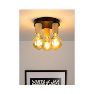 Stropní svítidlo Notri, 3xE27, Max. 15W LED, bříza/černý kov, Ø 20 cm small 3