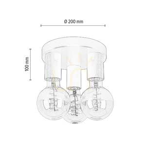 Stropní svítidlo Notri, 3xE27, Max. 15W LED, bříza/černý kov, Ø 20 cm small 4