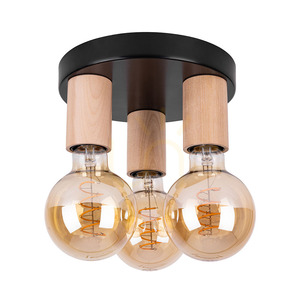 Stropní svítidlo Notri, 3xE27, Max. 15W LED, bříza/černý kov, Ø 20 cm small 0