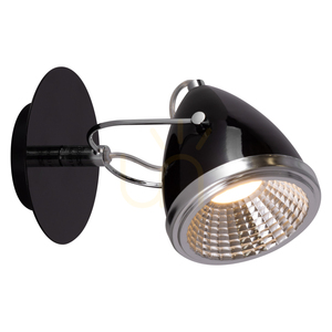 Nástěnné svítidlo Oliver, včetně 1x LED žárovky GU10 (max.. 6 W), černý/chromovaný kov, 21 cm small 1