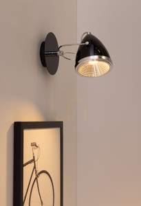 Nástěnné svítidlo Oliver, včetně 1x LED žárovky GU10 (max.. 6 W), černý/chromovaný kov, 21 cm small 2