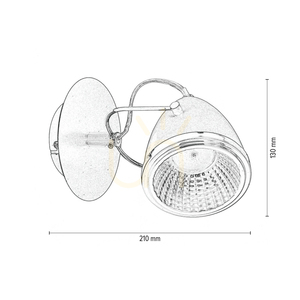 Nástěnné svítidlo Oliver, včetně 1x LED žárovky GU10 (max.. 6 W), černý/chromovaný kov, 21 cm small 3