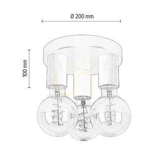 Stropní svítidlo Notri, 3xE27, Max. 15 W LED, mořená borovice (ořech)/černý kov, Ø 20 cm small 3
