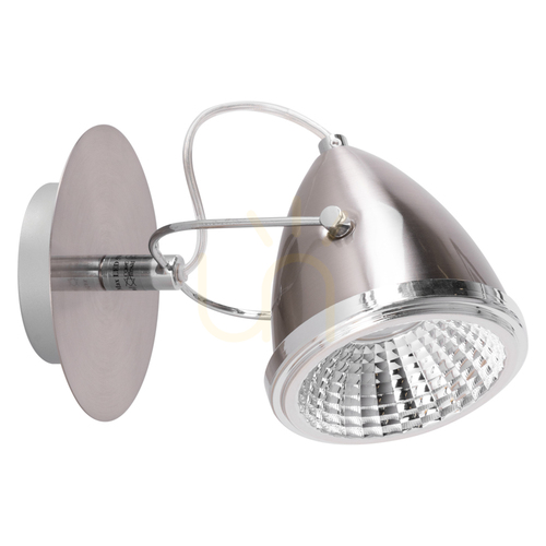 Kontrola Nástěnné svítidlo Oliver, včetně 1x LED žárovky GU10 (max.. 6 W), saténová/chromová kovová, 21 cm