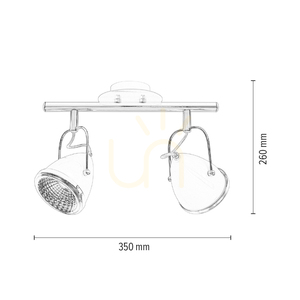 Stropní svítidlo Oliver, včetně 2 LED žárovek GU10, max.. 5,5 W, bílý/chromovaný kov, 35 cm small 4