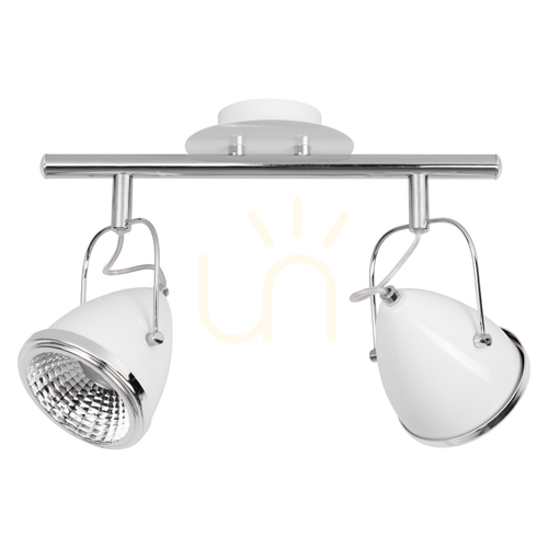 Kontrola Stropní svítidlo Oliver, včetně 2 LED žárovek GU10, max.. 5,5 W, bílý/chromovaný kov, 35 cm