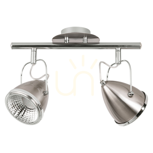 Kontrola Stropní svítidlo Oliver, včetně 2 LED žárovek GU10 (max.. 6 W), saténová/chromová kovová, 35 cm