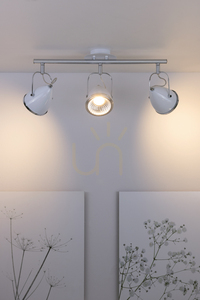 Stropní svítidlo Oliver, včetně 3 LED žárovek GU10, max.. 6 W, bílá/chromová kovová, 53 cm small 3