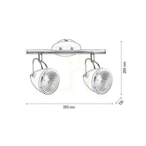 Stropní svítidlo Oliver Incl. 2x LED GU10, max.. 6 W, černý/chromovaný kov, 35 cm small 3