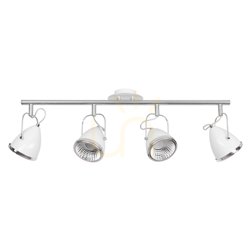 Kontrola Stropní svítidlo Oliver, včetně 4 LED žárovek GU10, max.. 6 W, bílá/chromová kovová, 76 cm