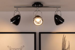 Stropní svítidlo Oliver, včetně 3 LED žárovek GU10, max.. 6 W, černý/chromovaný kov, 53 cm small 3