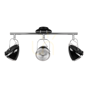Stropní svítidlo Oliver, včetně 3 LED žárovek GU10, max.. 6 W, černý/chromovaný kov, 53 cm small 0