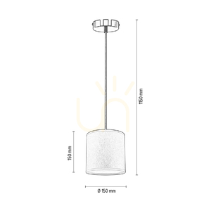 Závěsné svítidlo Ora, 1xE27, Max. 25 W, černý kov / průhledný PVC kabel / zlatý stínidlo, Ø 15 cm small 3