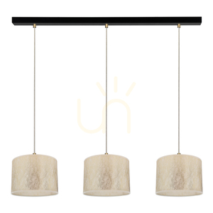 Závěsné svítidlo Ora, 3xE27, Max. 40 W, černý kov / průhledný PVC kabel / zlatý stínidlo, 100 cm small 0