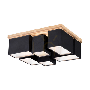 Stropní svítidlo Paloma, 6xE27, Max. 25 W, olejovaný dub/černá, stínidlo 55 cm small 1