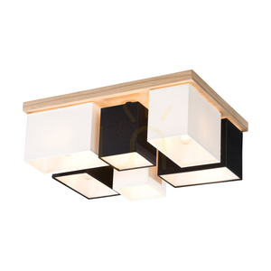 Stropní svítidlo Paloma, 6xE27, Max. 25 W, olejovaný dub / bílá–černá, stínidlo 55 cm small 1
