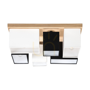 Stropní svítidlo Paloma, 6xE27, Max. 25 W, olejovaný dub / bílá–černá, stínidlo 55 cm small 2