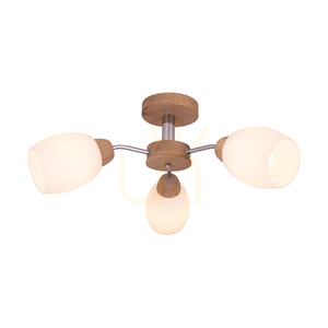 Stropní svítidlo Spot Light Parma Wood 8320374, 3 × E27, olejovaný dub a chrom, Ø62 cm small 1