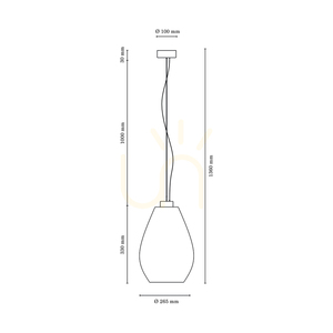 Závěsné svítidlo Piro, 1xE27, Max. 60 W, olejovaný dub / průhledný PVC kabel / průhledný skleněný stínidlo, Ø 25 cm small 2