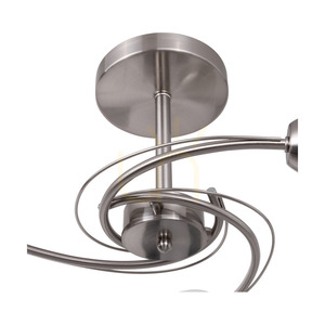 Stropní svítidlo Pisa, 3xE27, Max. 60 W, saténový kov / bílé skleněné stínidlo, Ø 58 cm small 2